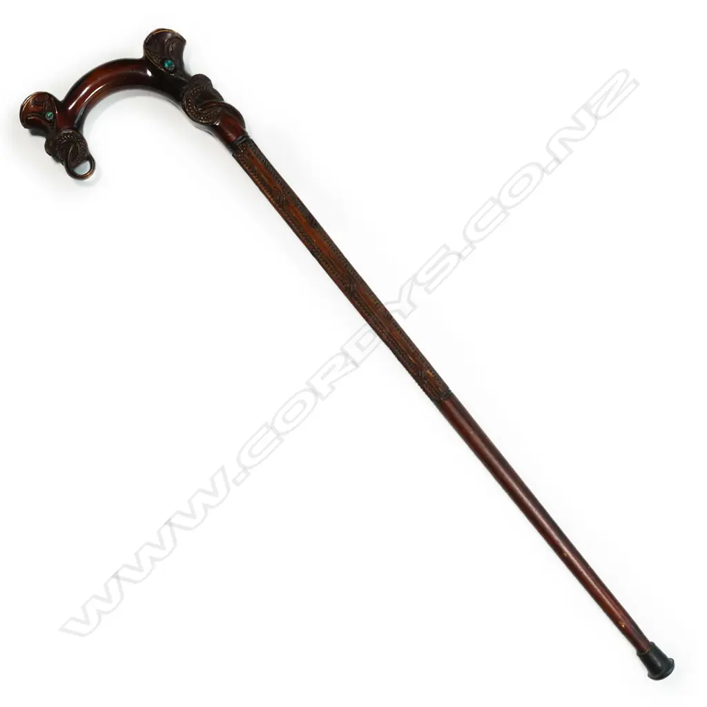 A Māori carved walking stick, Image 1++